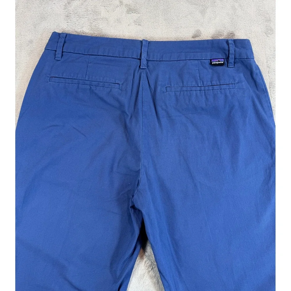 Patagonia Womens Cropped Pants Chino Organic Cotton Spandex Blue 8 - Picture 9 of 10